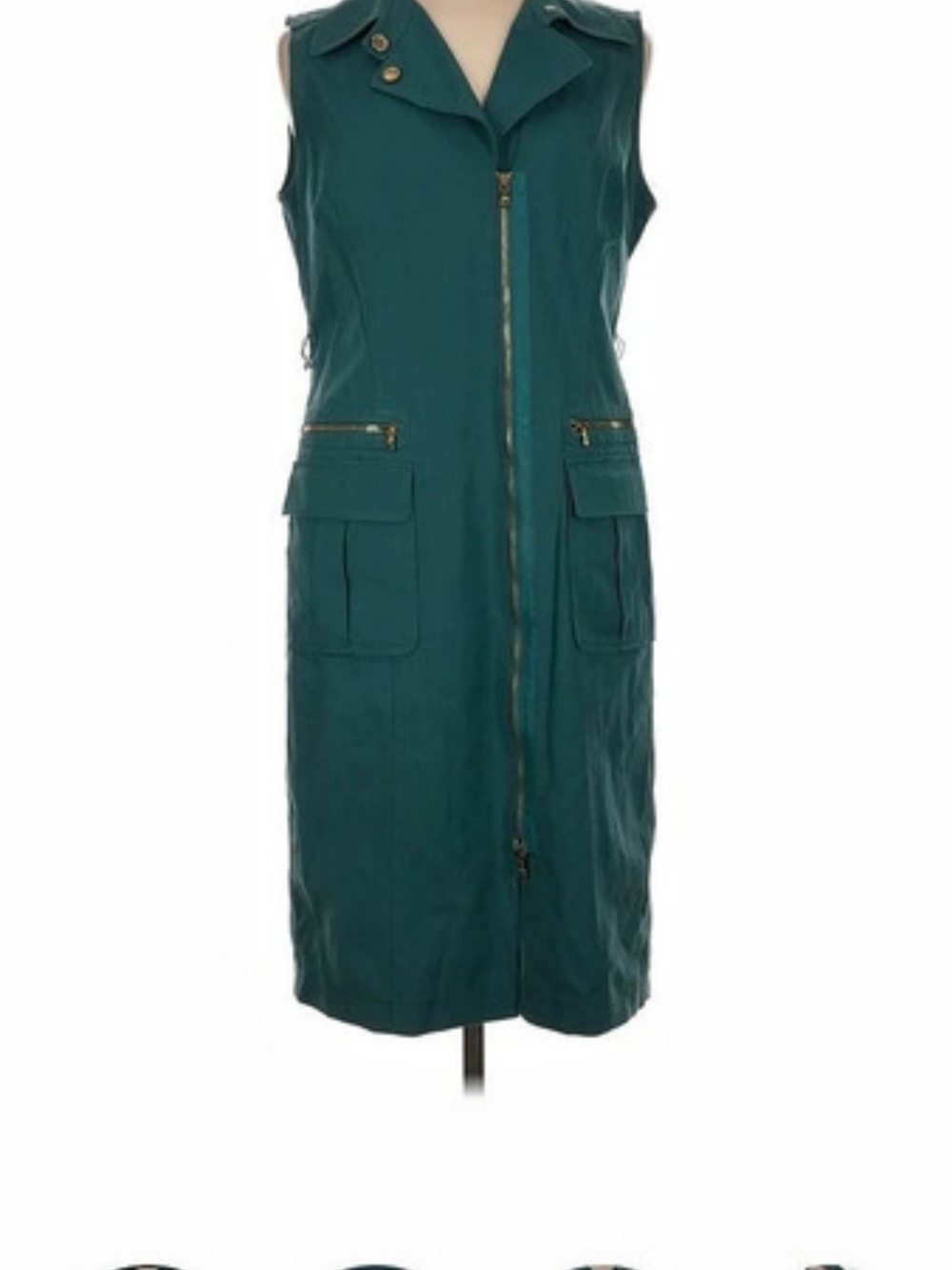 Lafayette 148 Sleeveless Utility Midi Dress in Green Like New